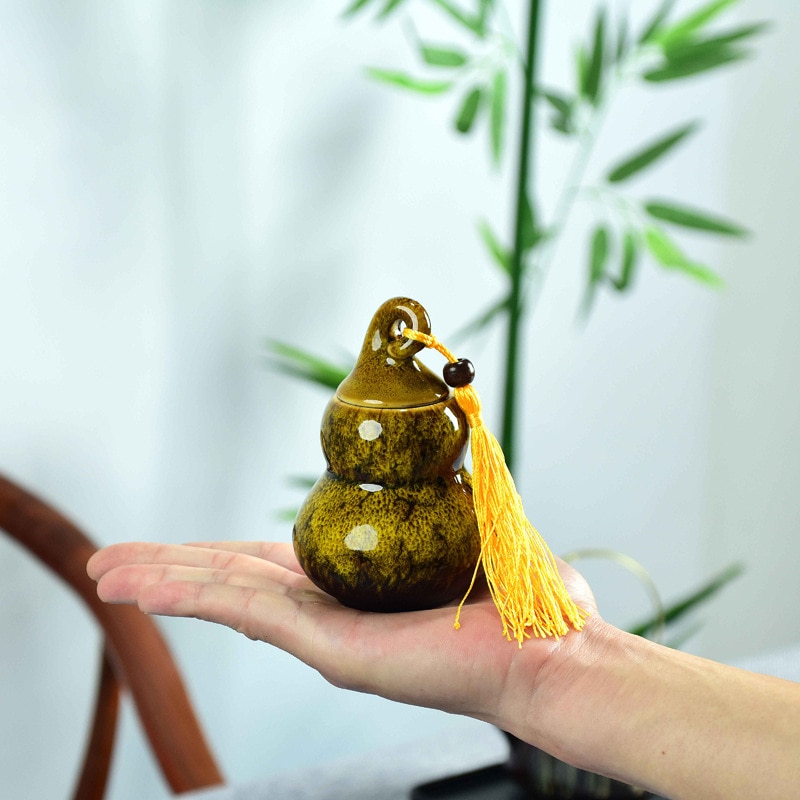 Kitchenace keramik kinesisk teholder bærbar tedåsebeholder teopbevaringsgadgets og værktøj pæreformet tebladsopbevaringsgadget