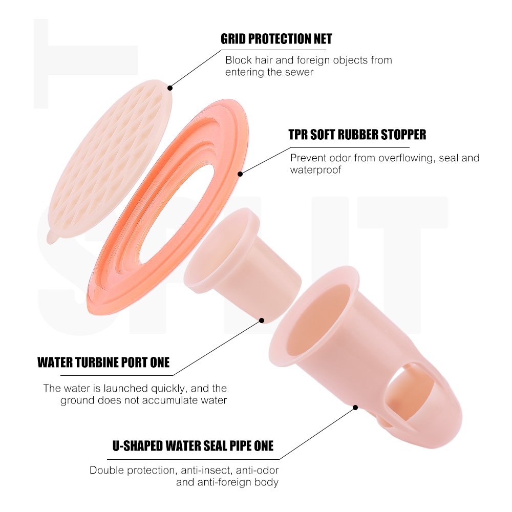 Floor Drain Cover Anti-insect and Anti-odor Fast Drainage Bath Shower Floor Strainer Cover Kitchen Bathroom Drain Hair Products