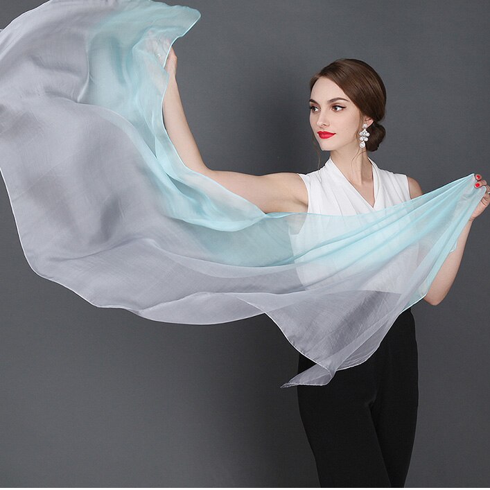 100% moerbei zijde sjaal natuurlijke echte zijde Vrouwen Lange sjaals Sjaal Vrouwelijke hijab wrap effen kleur 180x70 CM: 9
