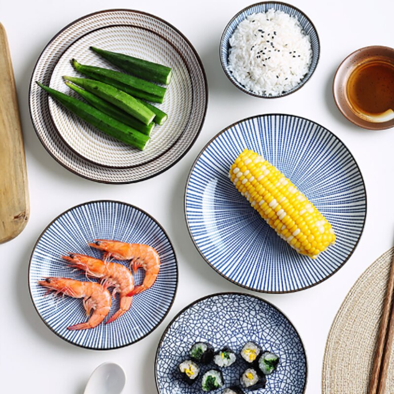 Assiette japonaise dîner ensemble cuisine domestique porcelaine Dessert Sushi plats Steak salade Snack gâteau assiettes vaisselle