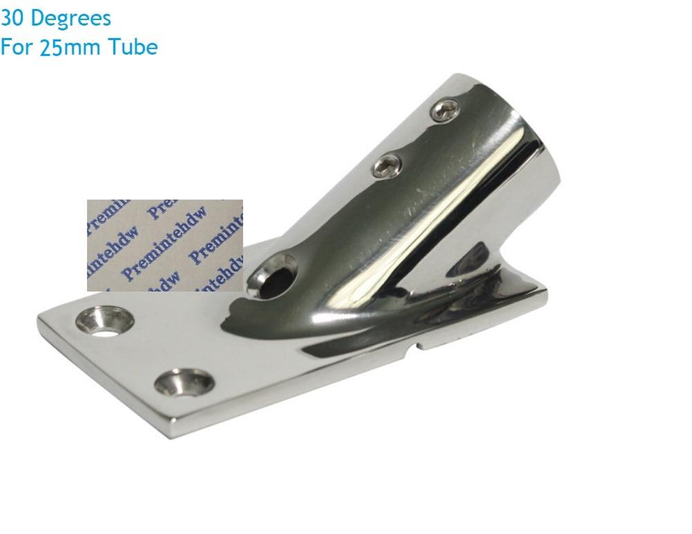 316 rustfrit stål dæk gelænder fittings rektangel forbindelsesbund flange 22mm 25mm 32mm rør yacht båd marine hardware: 30 grader 25mm