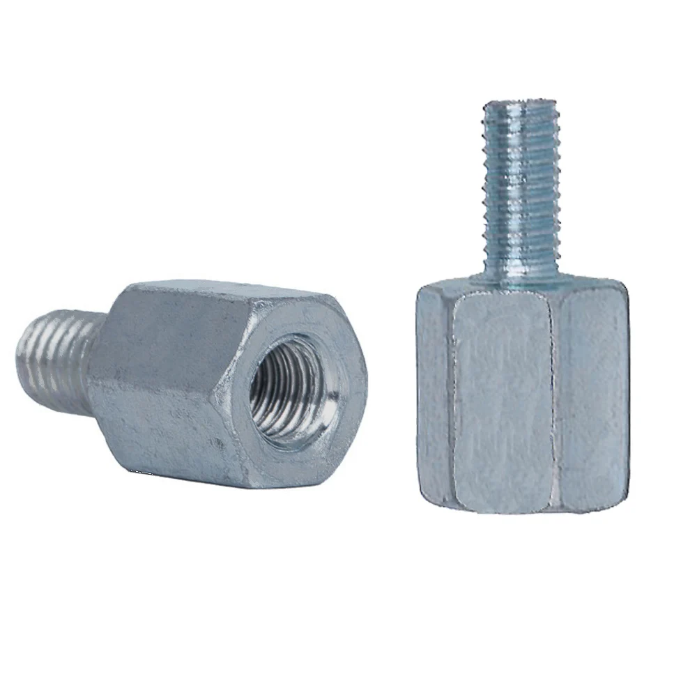 1pc adaptadores de espelho da motocicleta m10 10mm m8 8mm preto prata aço metal parafuso adaptador espelhos retrovisores conversão parafuso rosca