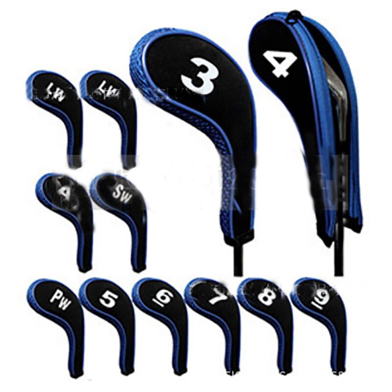 Golf Headcovers Set Golf Club Cover Set Of 12 Professinal Golf Head Covers Protect Set 5 colors: blue