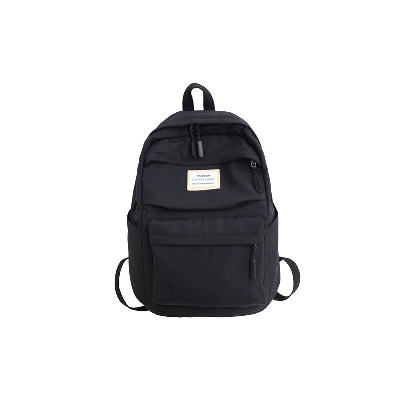 DIHOPE Große Kapazität Hohe Schulranzen Wasserdicht Nylon Frauen Rucksack Weibliche Mädchen Schulter Taschen Reisetasche Mochila Neue: Schwarz