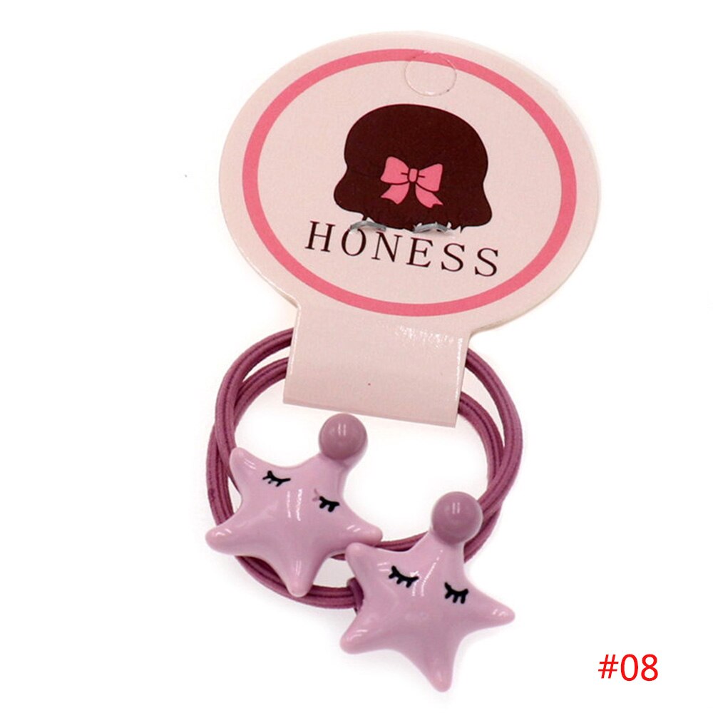 2 unids/set Animal niñas acrílicas Cuerdas elásticas para el pelo estrella elefante Cola de Caballo titular Scrunchies gomas de pelo accesorios: 8