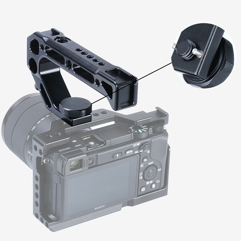 UURig R008 Camera Top Handle Hand Grip Handgrip Arri Locating Screw Monitor Mic Rig Cold Shoe for Nikon Canon Sony DSLR Camera