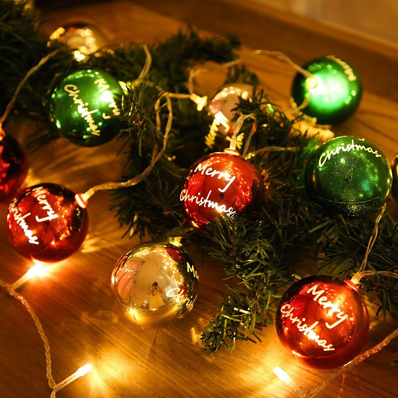 Kunstmatige Herfst Esdoorn Bladeren Pompoen Guirlande Led Kerstverlichting Voor Kerst Decoratie Thanksgiving Party Diy Halloween Decor: Xmas Tree Ball Light