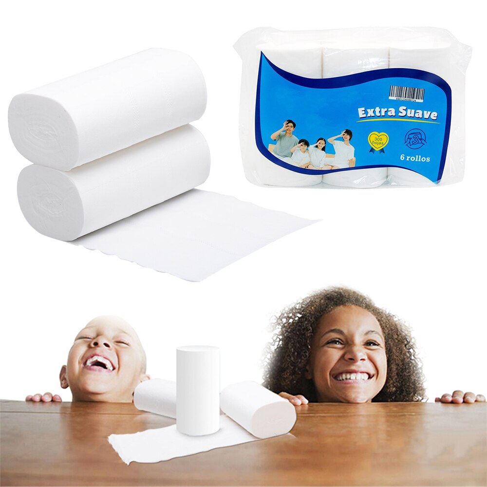 12 Rolls Toilet Paper White Soft Coreless Roll Paper Towel Kitchen Bathroom Bath Tissue For Kids Adults Household