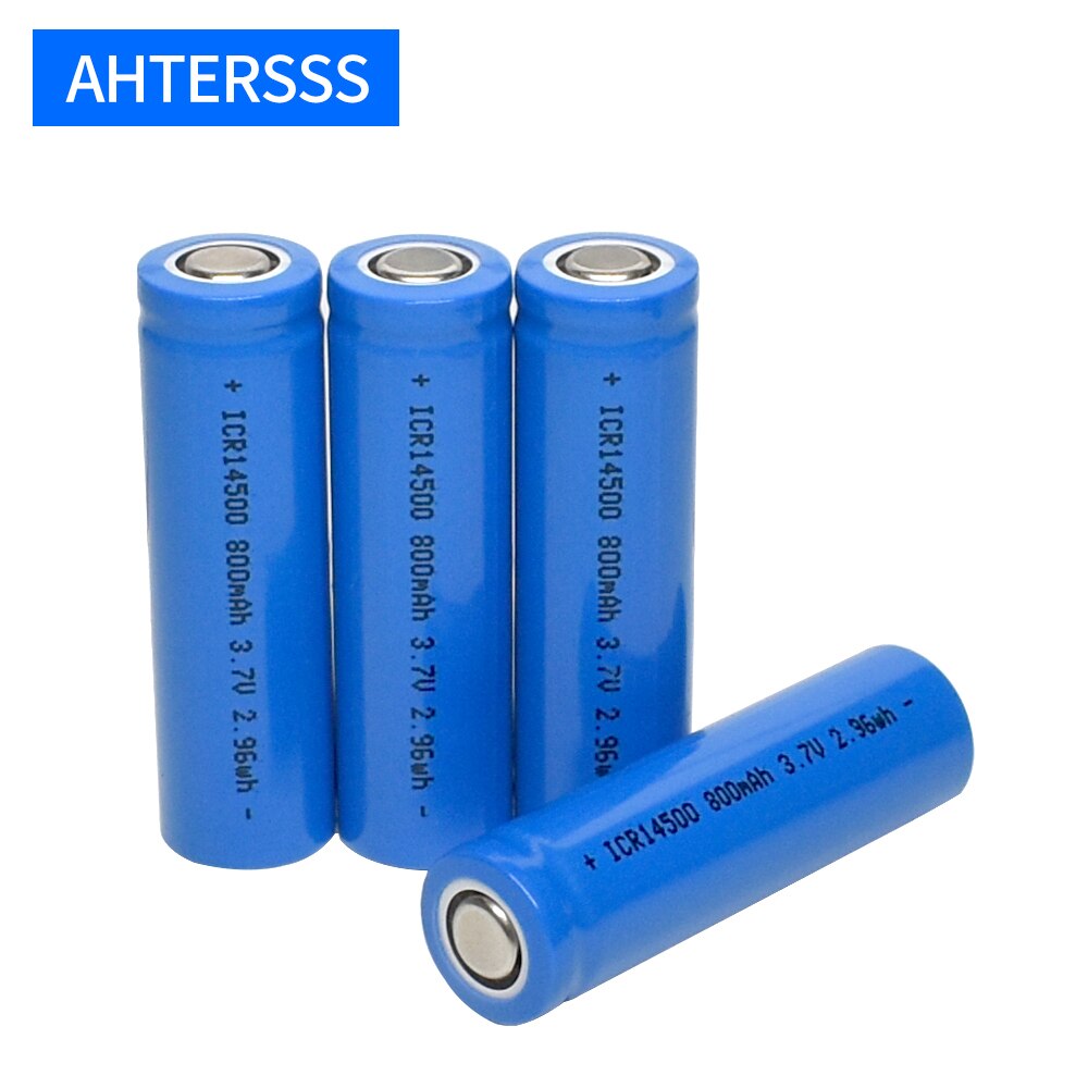 1-16 Stuk 14500 Oplaadbare Batterij 3.7V 14500 Aa 2A Lithium 800-900Mah Platte Hoofd Contact batterijen