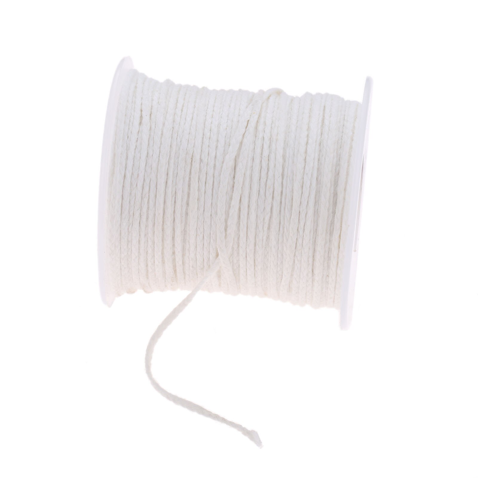 61m/200ft*2mm Spool Candle Wick Core Unwaxed Cotton Square Braid Candles Making Supplies Handmade DIY Craft White Roll