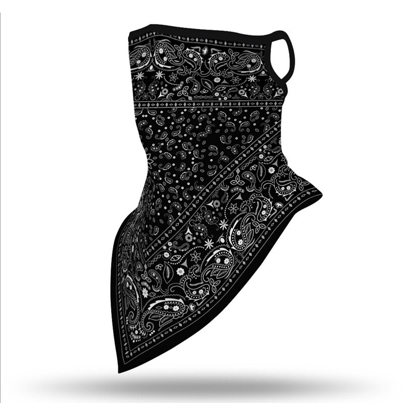 X Unisex estampado de tótem protector solar para deportes al aire libre a prueba de polvo oreja colgante triángulo: QJ2726A30