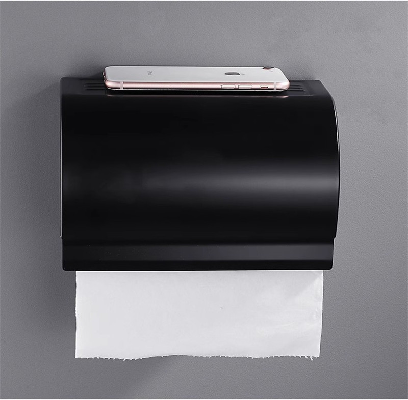 Tuqiu Black Paper Holder Aluminum Bathroom Paper Roll Holder Brief Tissue Holder Box Rack Toilet Paper Holder Tissue Boxes: light yellow