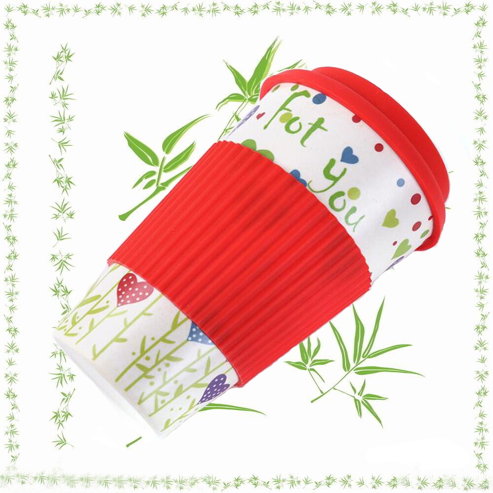 Tazas de 400ml reutilizables de fibra de bambú tazas de café aislamiento viaje taza para beber