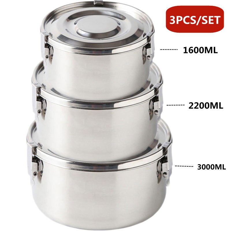 350-3000ML Microwave Lunch Box Food Grade 304 Stainless Steel Anti-leak Bento Box Strong Tightness Picnic Box For Fruits Snacks: Pink