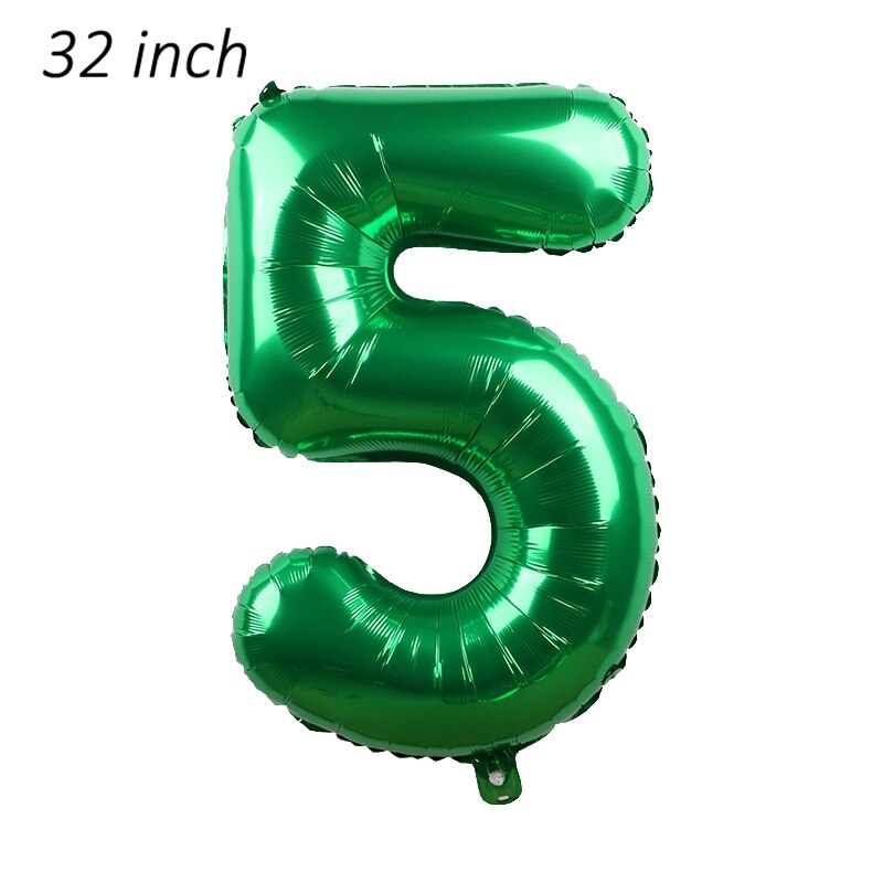 1 Set Of Farm Green Theme Engineering Car Happy Birthday Banner Tractor Party Decoration Truck Excavator Balloon Cake Topper: 32 inch dark green 5
