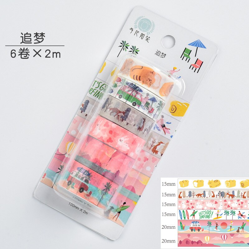 Washi tape kirsebærblomst vaskebånd brevpapir sommerdekorasjon washi tape sett cintas decorativas blomst maskebånd: Jd -362-3
