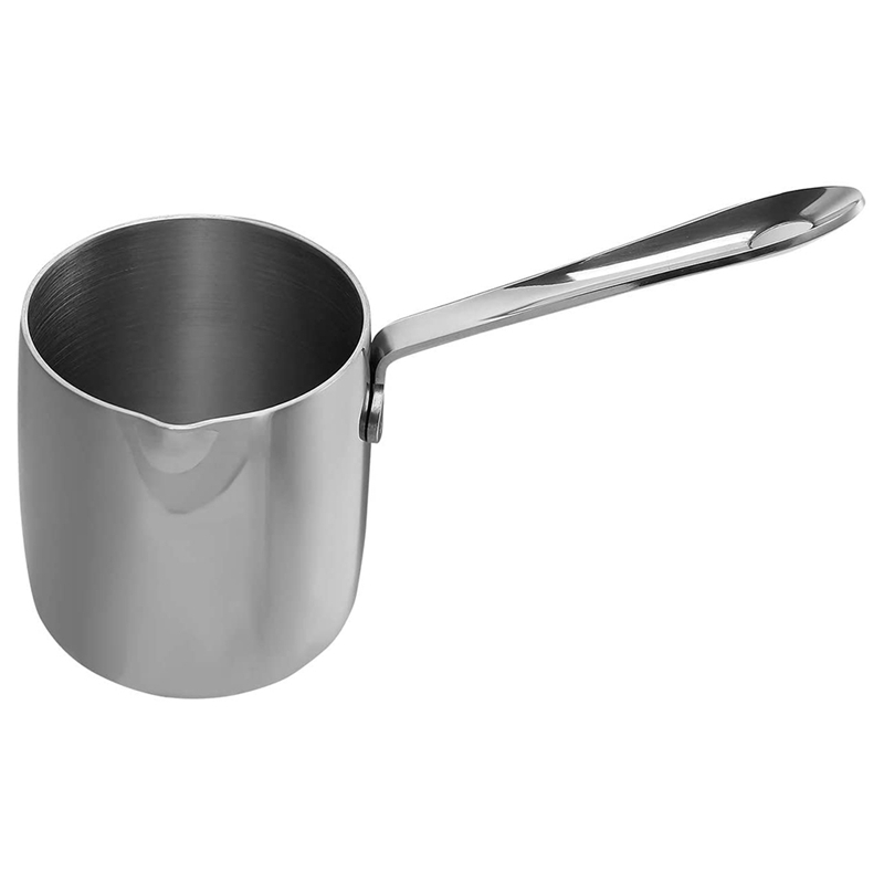 Melk Warmer Turkse Koffie Pot Boter Warmer Melting Pot Roestvrij Staal Kleine Steelpan Met Schenktuit Kookgerei (400Ml): Default Title