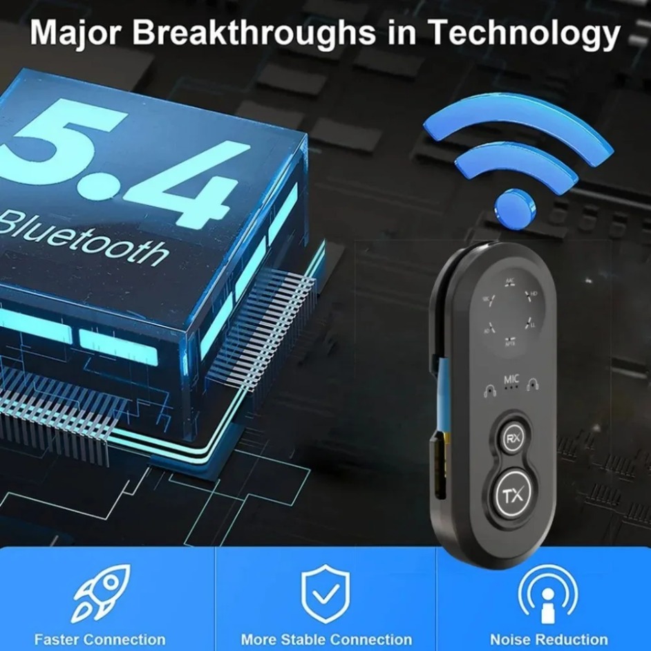 Bluetooth 5.4 Receiver Transmitter 3.5mm AUX Jack Low Latency Wireless Audio Adapter For TV Airplane Car Speaker PC Headphones