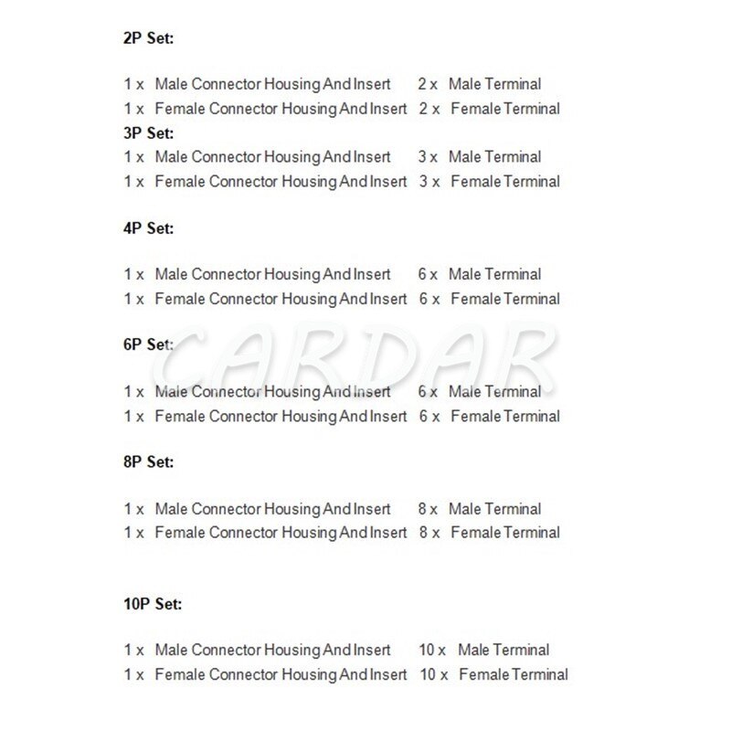 1 Set Deutsch DTM Waterproof Wire Connector Kit DTM06-2/3/4/6/8/12S DTM04-2/3/4/6/8/12P Automotive Sealed Plug with pins