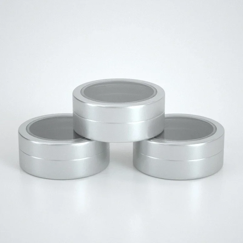 10/20/30/40/50 pçs 25ml latas de lata redondas caixa de alumínio frascos de lata de prata vazio organizador de armazenamento frasco pote unhas decoração recipiente