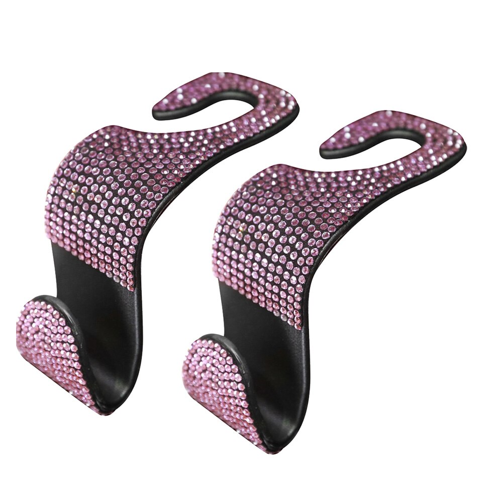 thumbnail image 2 of 2-Pack Car Seat Back Headrest Hooks - Purse & Bag Storage Hangers - Black ABS 2 of 6