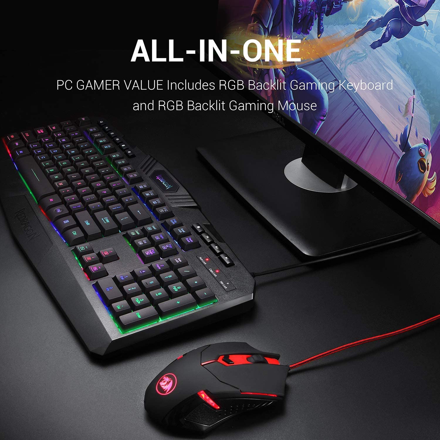 Redragon S101 Bedrade Gaming Toetsenbord Muis Combo Rgb Backlit 3200 Dpi Toetsenbord Muis Set Voor Windows Pc Gamers