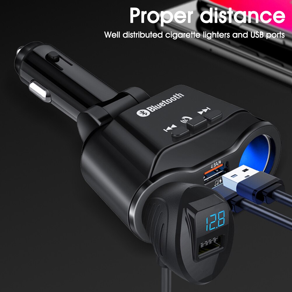 Universal 2 Sockets Car Auto Cigarette Lighter Dual USB Charger socket power adapter 90W Splitter Charger 12V Fast Ship