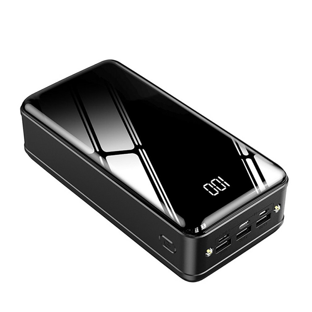 Large-capacity Power Bank 50000 MAh Digital Display Polymer Lithium Ion Battery Multi-interface Power Bank: Black