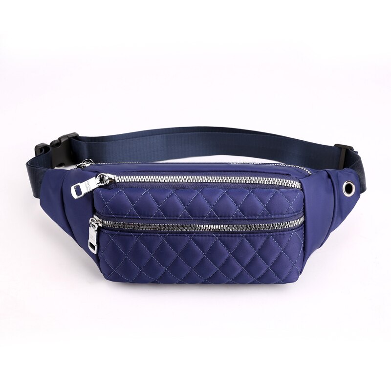 Vento Marea Travel Waist Pack For Women Casual Nylon Waterproof Chest Handbag Belt Shoulder Bag Large Capacity Sport Purses: BLUE WOMEN BELT BAG