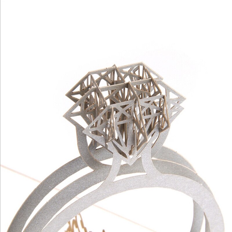 3D Pop Up Ring Wedding Invitation Card Birthday Christmas Mother&#39;s Day Gif