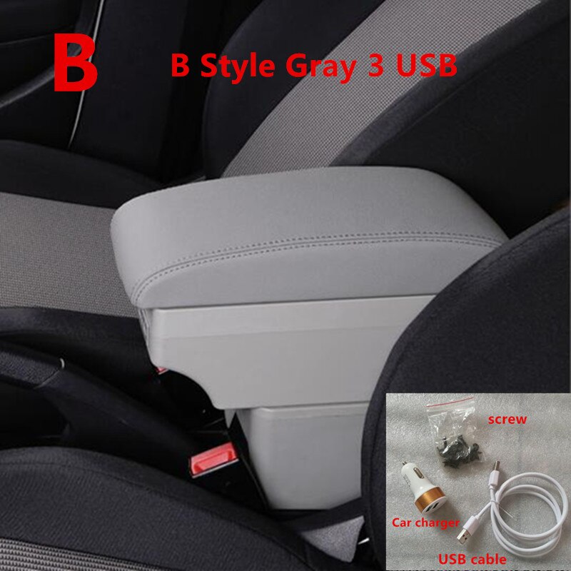 Für Opel Zafira B Armlehne Kasten Universal- Auto Zentrale Armlehne Lagerung Kasten änderung zubehör: B Stil grau