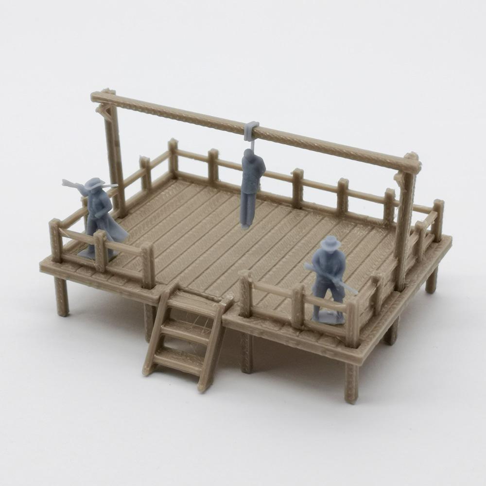 Outland Modelle Alte Westen Gallow mit Straf-und Offiziere 1:87 ho Skala Landschaft Struktur
