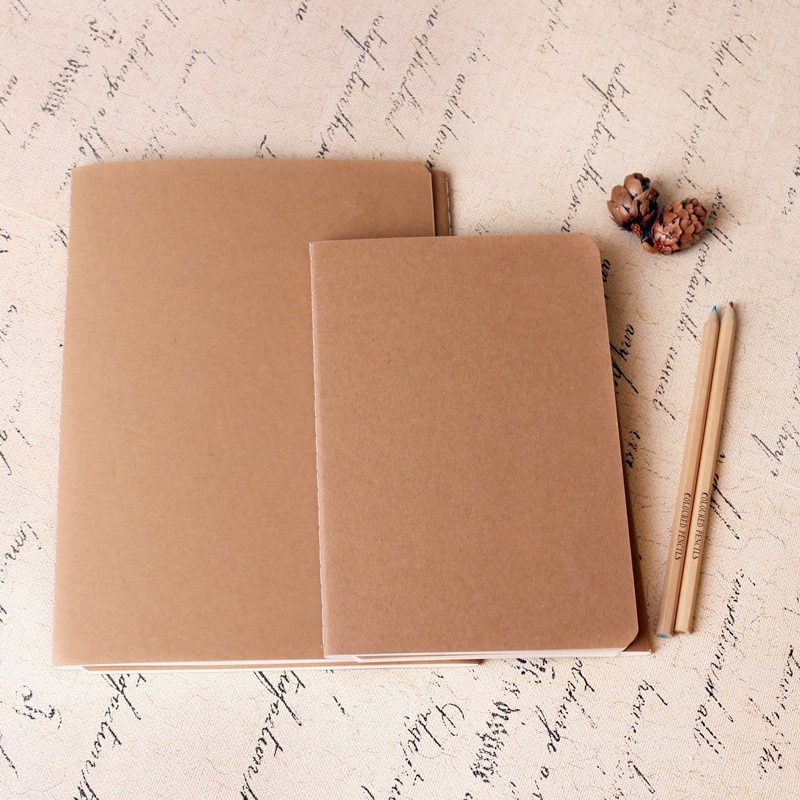 A5 kraft paper black cardboard line Book blank book 32K graffiti Book hand drawn Notepad Notebook