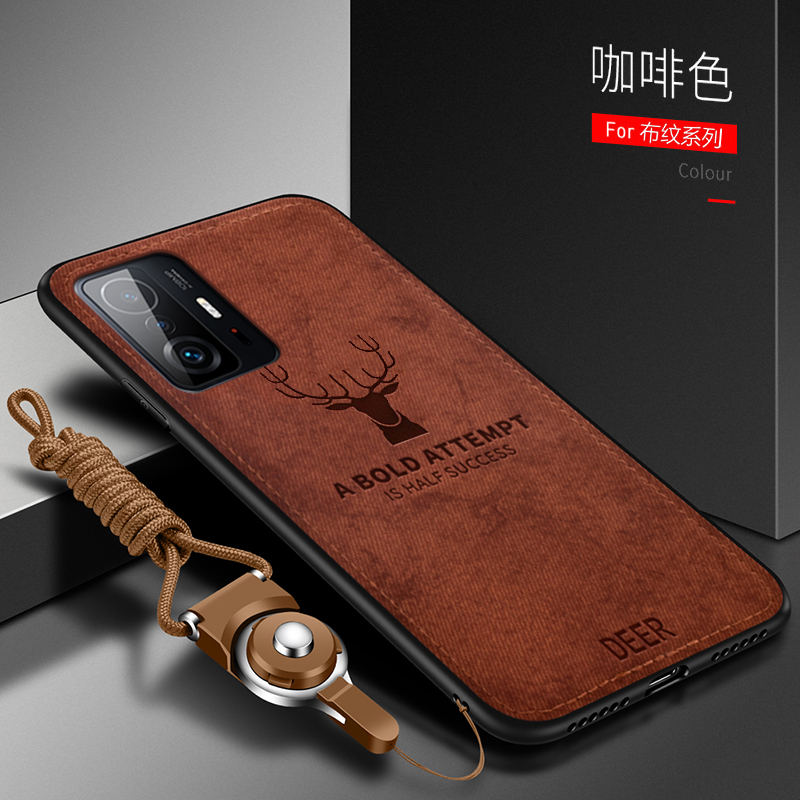 För xiaomi  mi 11t pro-skal lyxigt mjukt stpu+hårt tyg hjortskyddande bakstycke fodral för xiaomi  mi 11t mi11t pro telefonskal: Aluminium / Himmelsblå