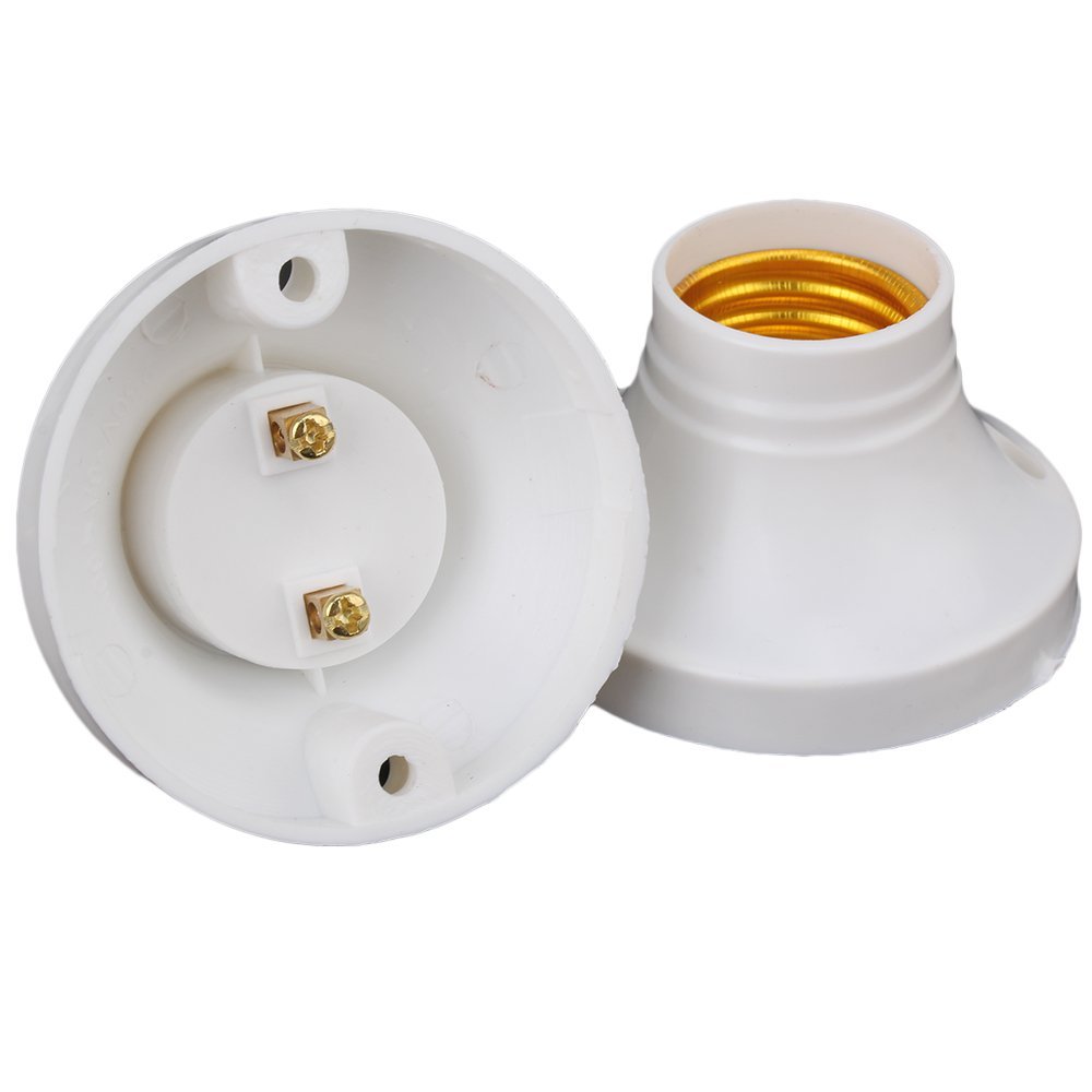 10x E10 Screw Base Light Bulb Lamp Socket Holder (White