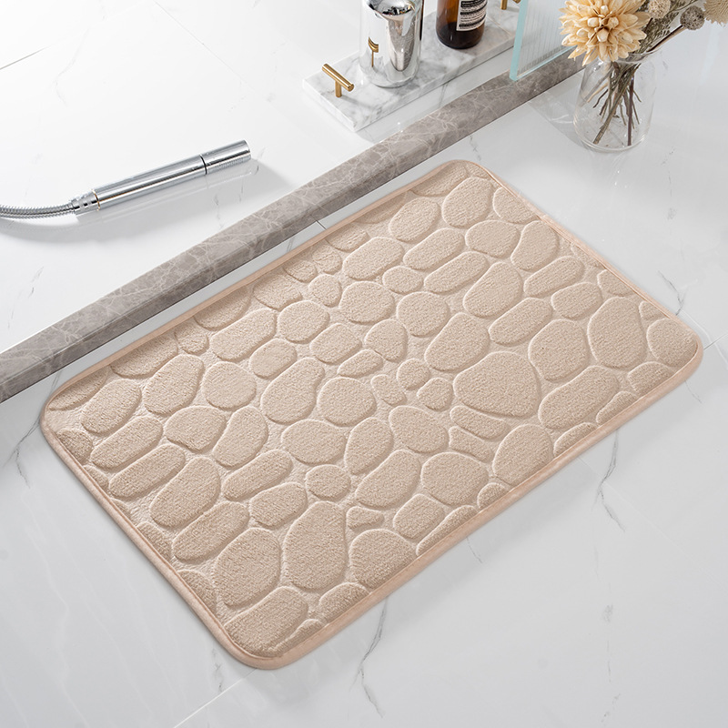 Alfombra de baño con relieve de adoquines, alfombras antideslizantes en lavabo, alfombra de suelo lateral para bañera, felpudo para cuarto de ducha, almohadilla de espuma viscoelástica: green