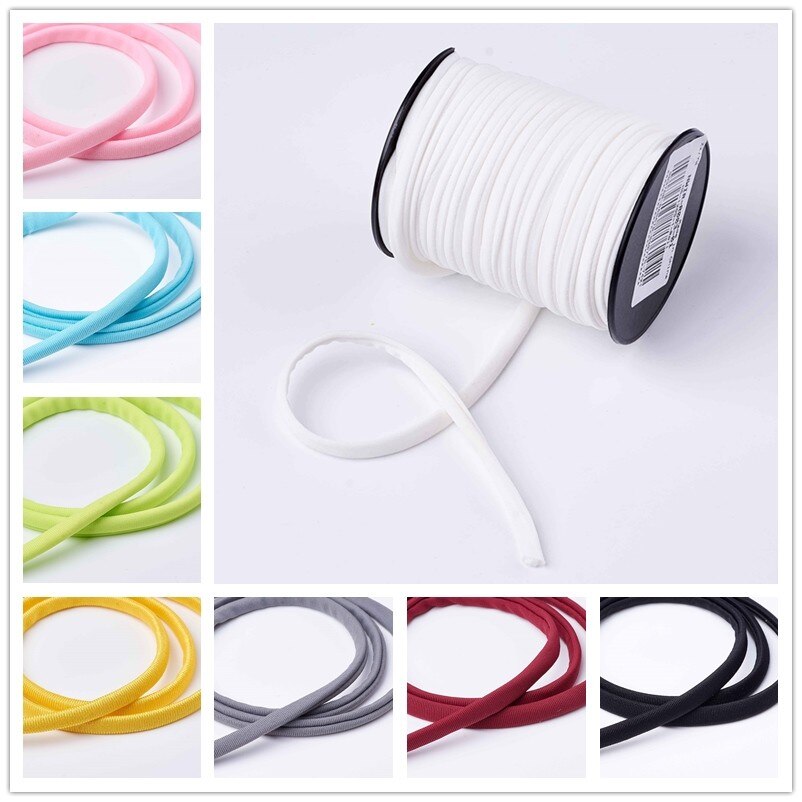 Cuerda de nailon suave y pequeña de 5mm para mujer, 20 m/rollo, rosca elástica para pulseras, gargantilla, collar, accesorios de joyería DIY, 19 colores