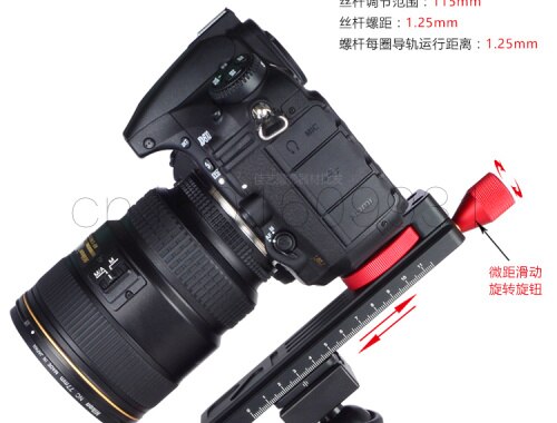 Statief Hoofd 160 Aluminium 2-Way Macro Focusing Rail Slider Plaat Close-up Fotografie Statiefkop met 1/4 "Schroef