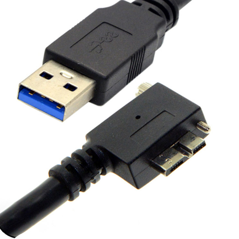 USB 3.0 to USB3.0 Micro/B Up Down Left Right Angled 90 Degree Screw Mount Data Cable for Point Grey Chameleon Camera 1m/3m/5m: WHITE / 0.6m