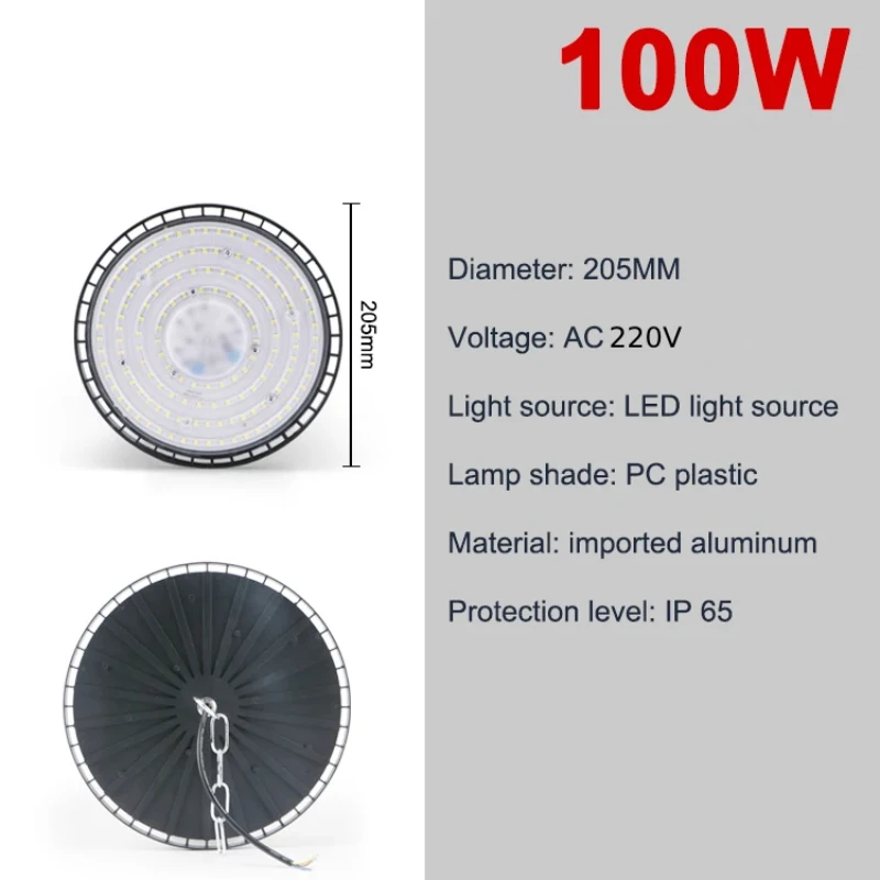 100/150/200w stk. ufo led højbay lys superklare vandtætte kommercielle industrielle marked lager garage værksted lamper  ac220v stk.: Varm gul / 5w