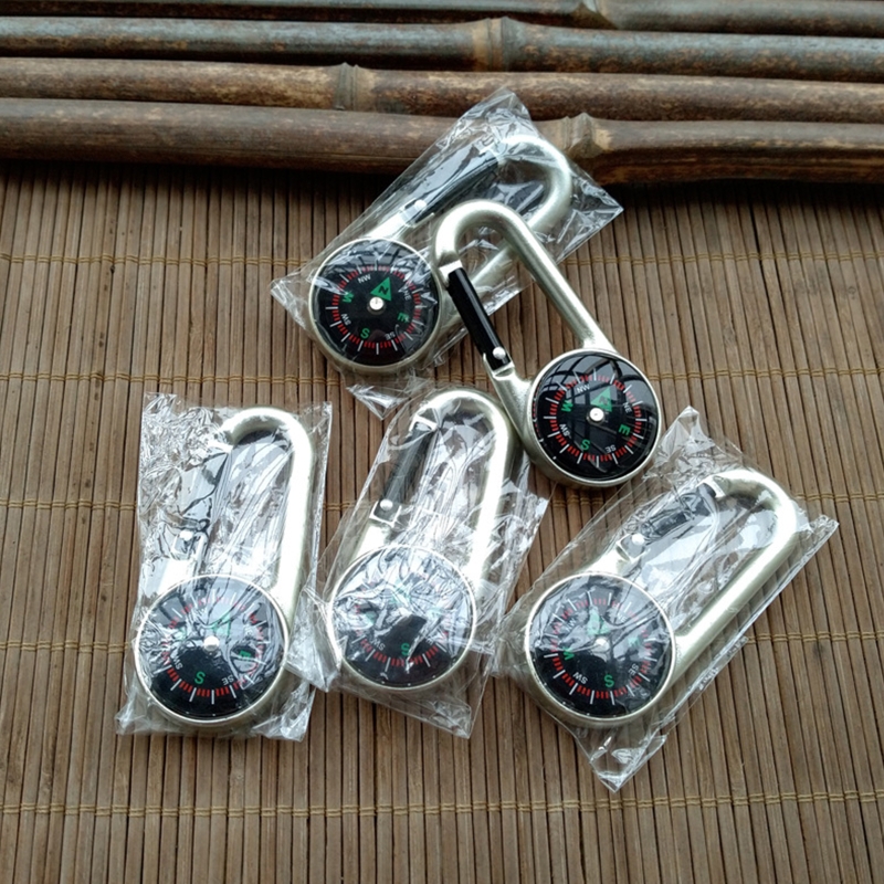 LLavero de supervivencia con brújula creativa, brújula de bolsillo para viaje, círculo único,