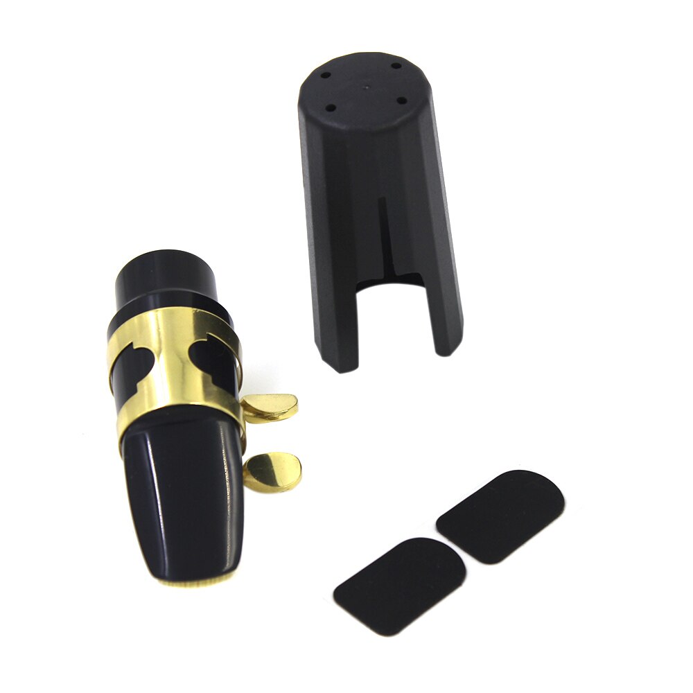 Sopraansax Saxofoon Mondstuk Plastic met Cap Metalen Gesp Reed Mondstuk Patches Pads Kussens