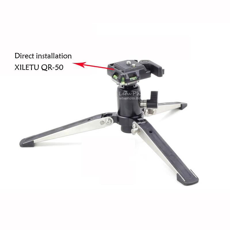 XILETU XVT28 Mini trépied de dessus de table multifonctionnel en alliage d'aluminium Portable support Ballhead pour téléphone Portable Gopro DSLR caméra