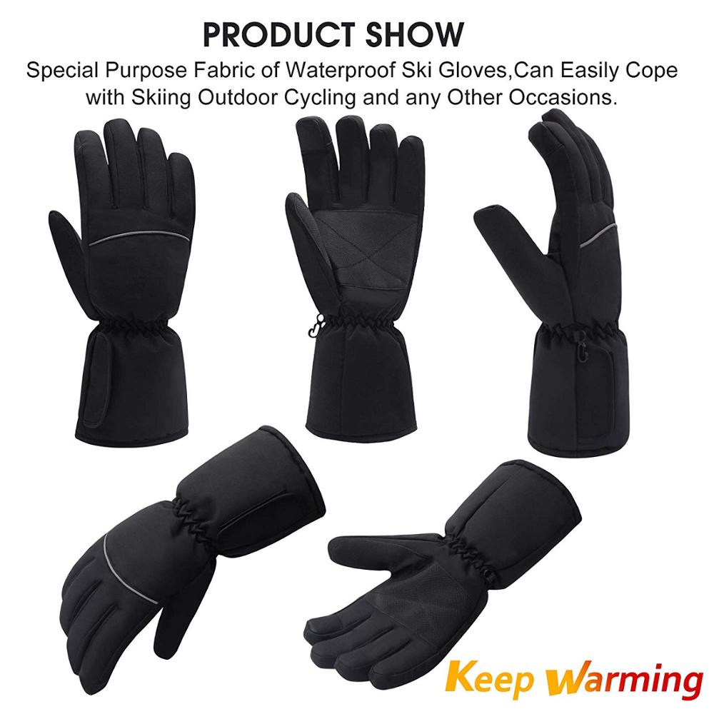 Elektriske opvarmede handsker med batterikasse fuld fingerhandske til skiløb vandreture klatring kørsel
