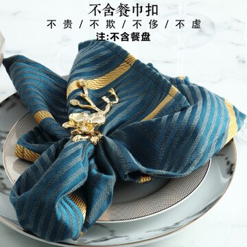 1 stuk eenvoudige gestreepte tafellaken servetten hotel bruiloft servetten placemat warmte-isolerende tafeldecoratie matten: Blauw