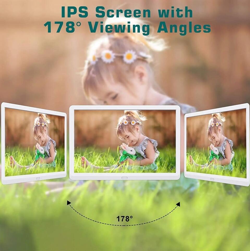 10-Zoll-Digitalfotorahmen mit 1280 x 800 IPS-Bildschirm, digitaler Bilderrahmen mit 1080P-Videomusik-Diashow, volle Funktion