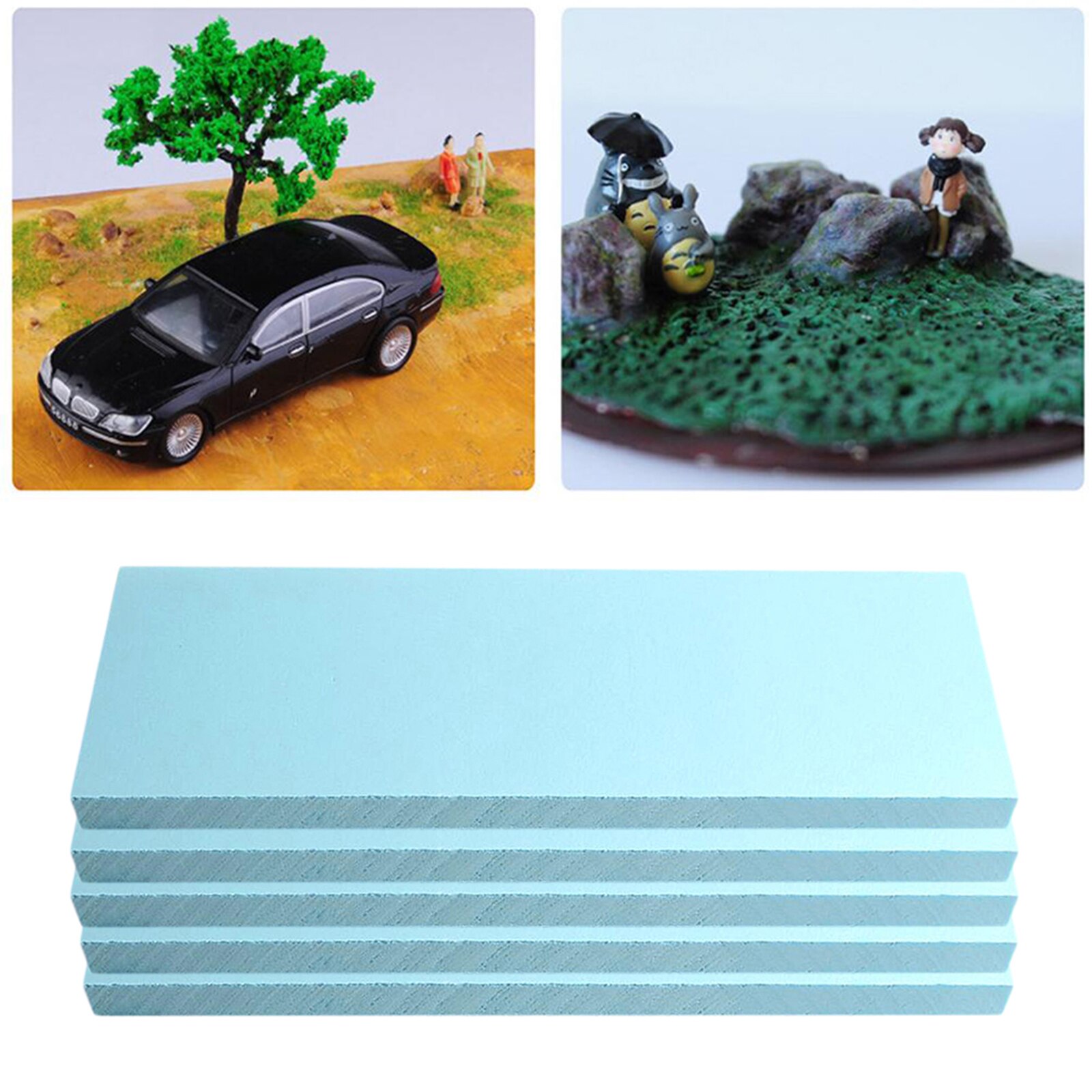 5 Pieces 295x100x30mm Craft Foam Sheets Polystyrene Styrofoam Blocks for Modeling DIY