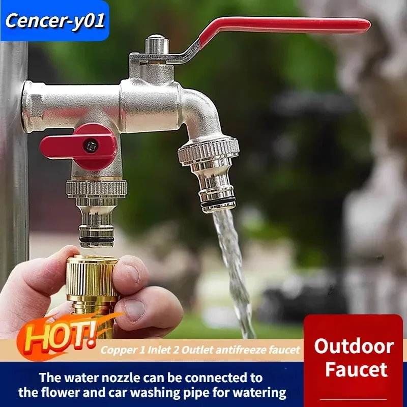 Garden Tools Brass Water Faucet 1/2" Outside & Inside Used Easy Turn On/Off Lever Handle Watering Supply Taps Ball Valve