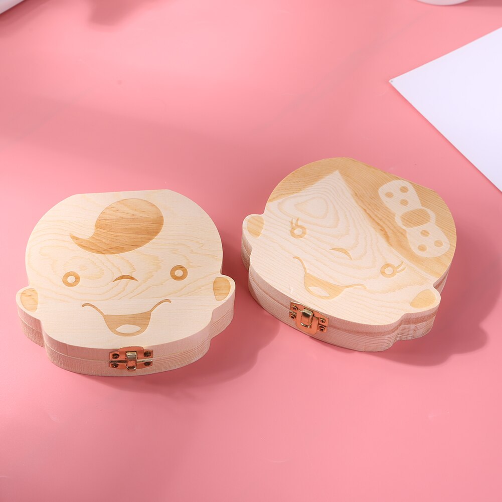 Wooden Baby Tooth Box Kids Teeth Storage Box Teeth Umbilical Lanugo Organizer Milk Teeth Collect Keepsakes Save