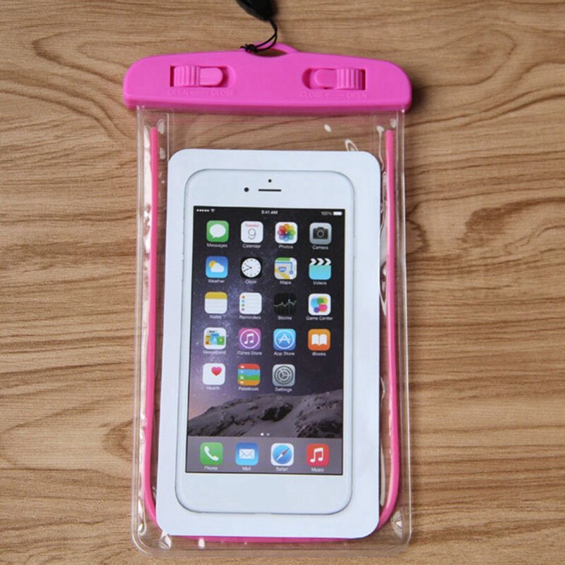 Outdoor Waterproof Phone Bag Luminous Universal Mobile Phone Case For iphone Swimming Surfing With Neck Strap: RH